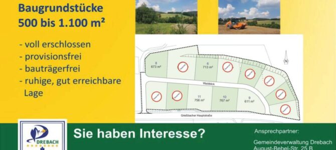 Freie Bauplätze im Wohngebiet „Waldblick“ in Grießbach